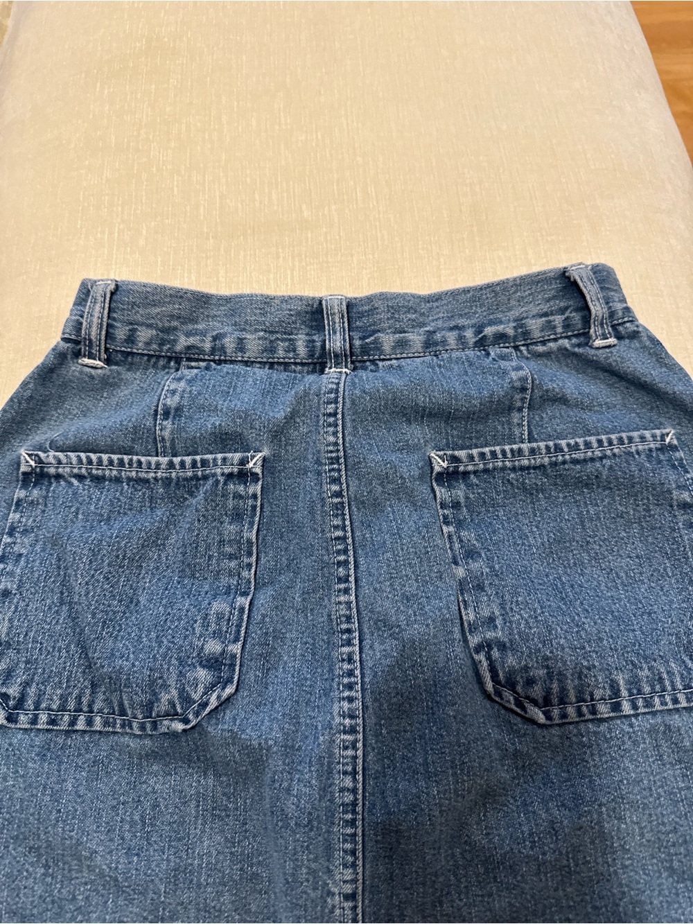 NY Jeans New York & Company Denim Button Front Mini Skirt Sz 4 Blue 100% Cotton - Picture 9 of 10